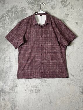 Lululemon Airing Easy Short Sleeve Button Up Shirt *Ventlight Mesh Marker Check